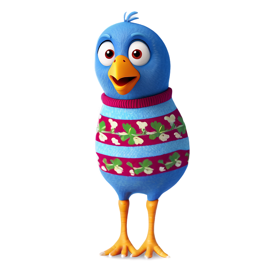 Cartoon Bird In Sweater Png Dfi PNG Image