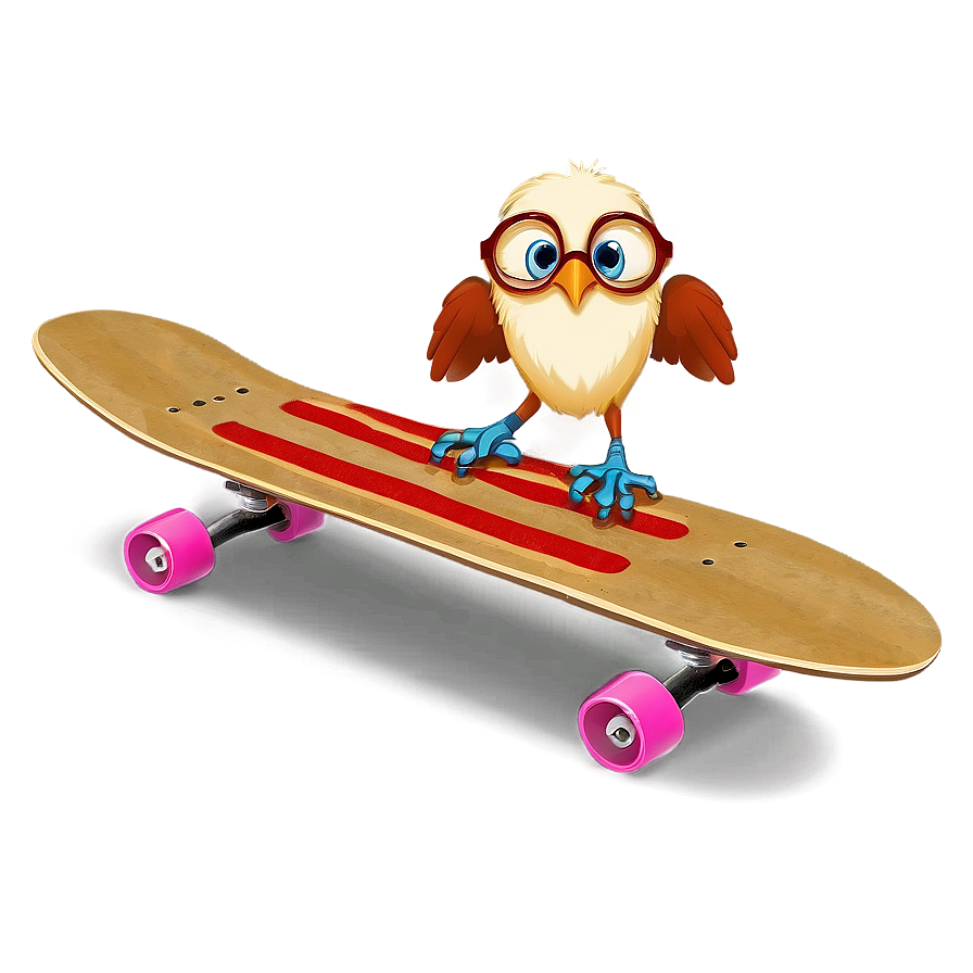 Cartoon Bird On Skateboard Png 06202024 PNG Image