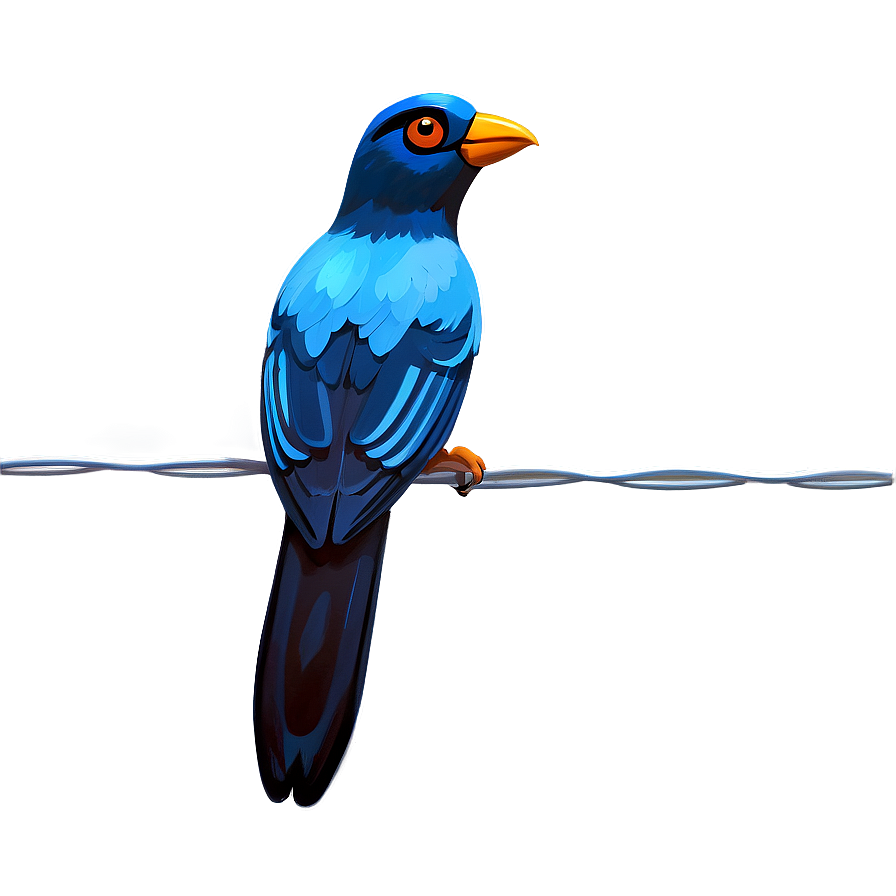 Cartoon Bird On Wire Png 06202024 PNG Image