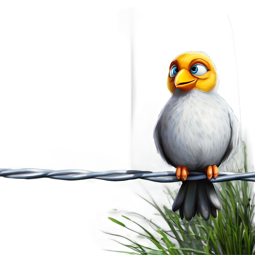 Cartoon Bird On Wire Png 66 PNG Image