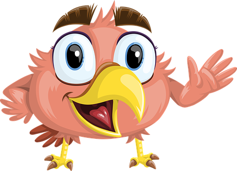 Cartoon Bird Waving Hello PNG Image