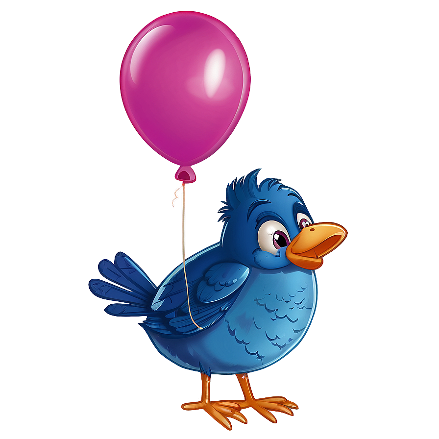 Cartoon Bird With Balloon Png Tfn PNG Image