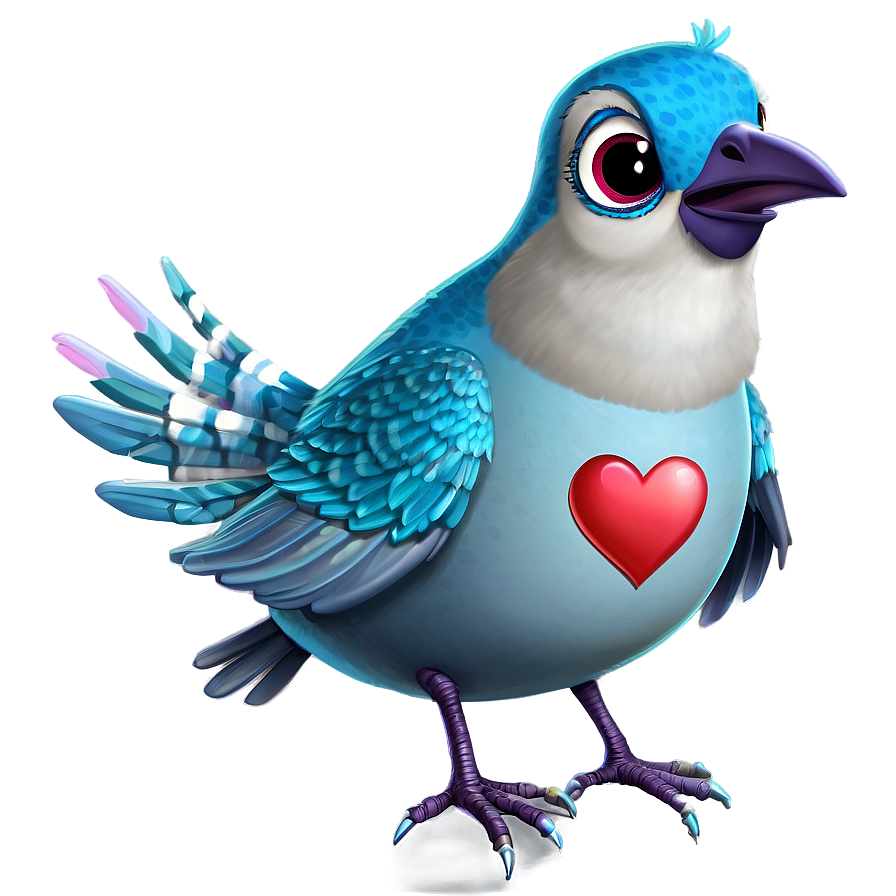 Cartoon Bird With Heart Png 06202024 PNG Image