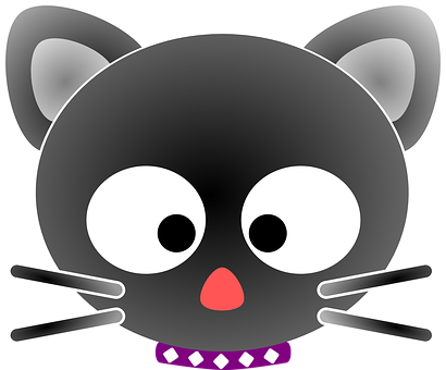 Cartoon Black Cat Graphic PNG Image