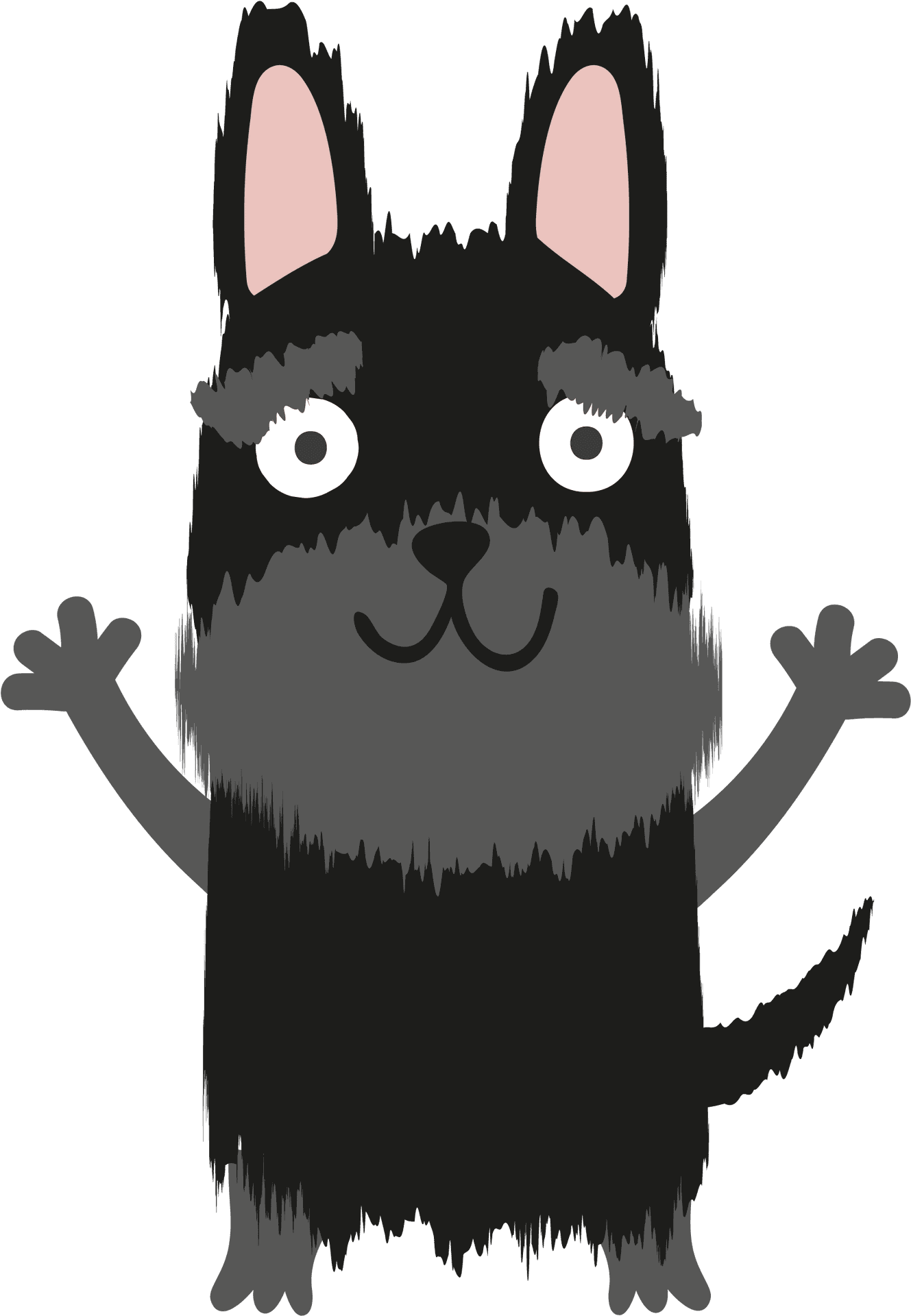 Cartoon Black Dog Illustration PNG Image