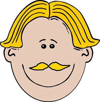 Cartoon Blond Man Face PNG Image