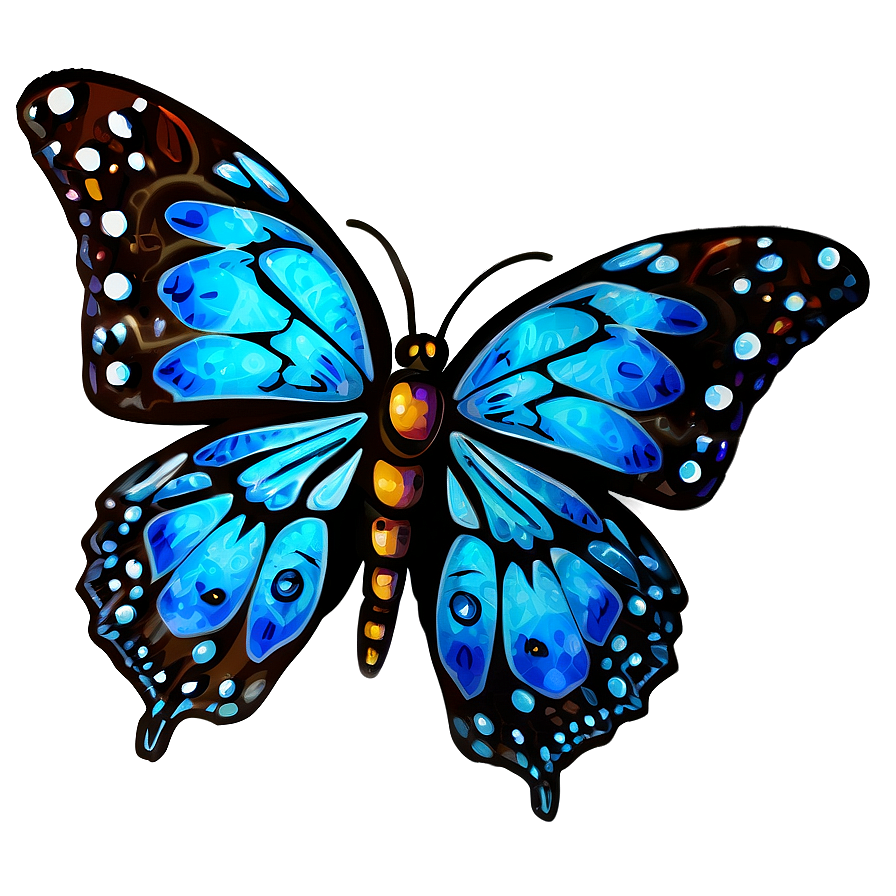 Cartoon Blue Butterfly Png 05212024 PNG Image