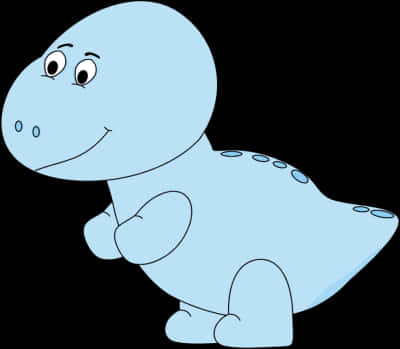 Cartoon_ Blue_ Dinosaur_ Smiling.png PNG Image