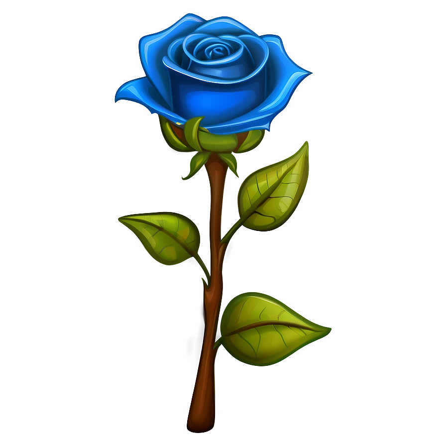 Cartoon Blue Rose Png 06202024 PNG Image