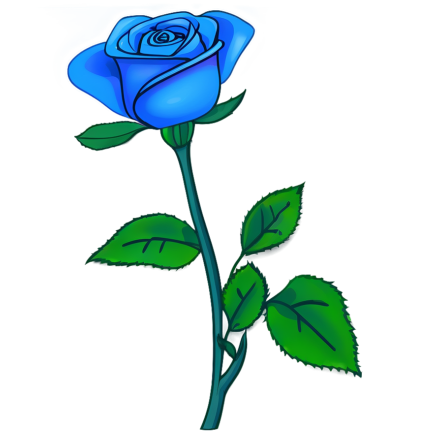 Cartoon Blue Rose Png Ltu PNG Image