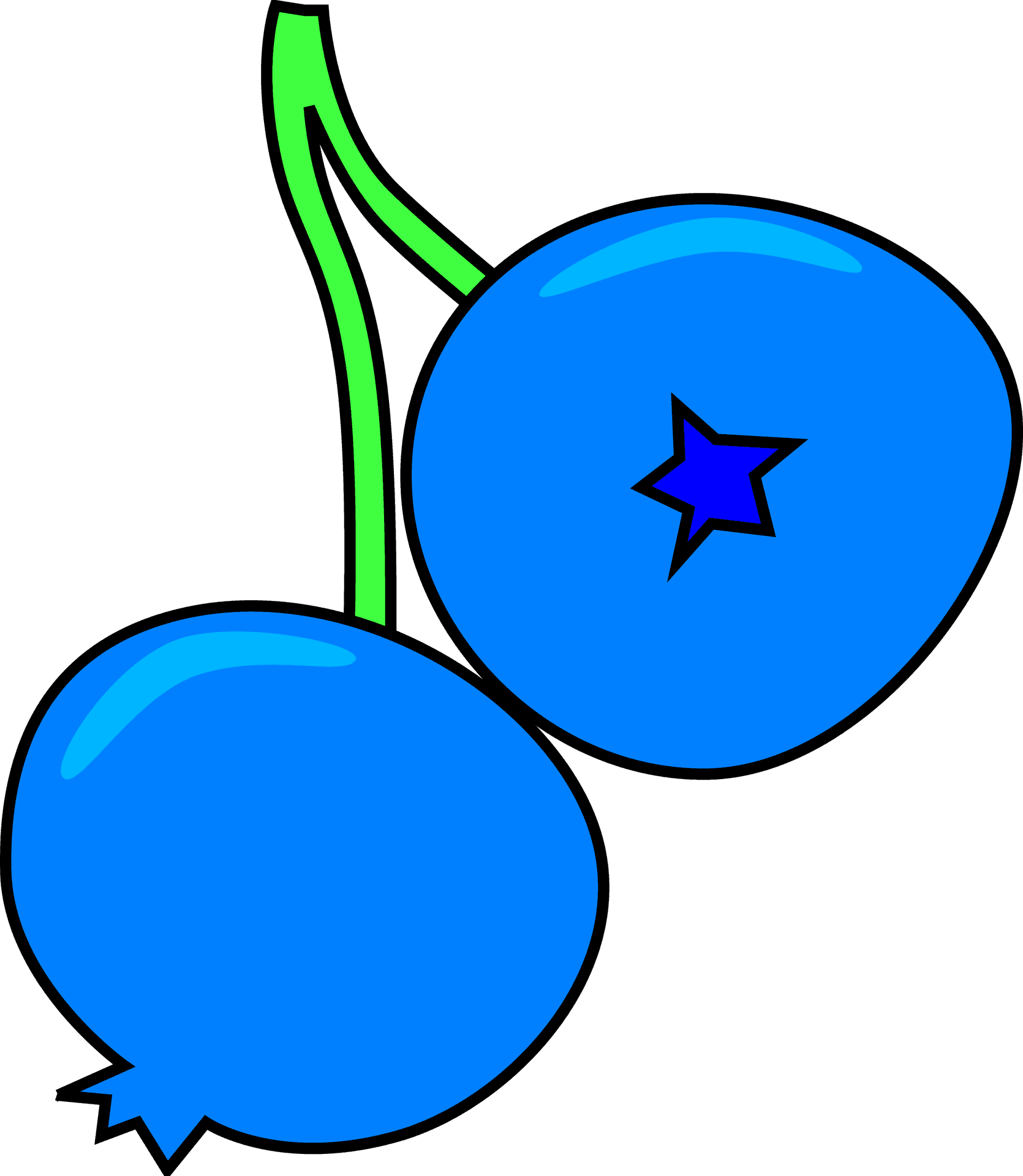 Cartoon Blueberries Illustration PNG Image