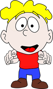 Cartoon Boy Happy Expression PNG Image