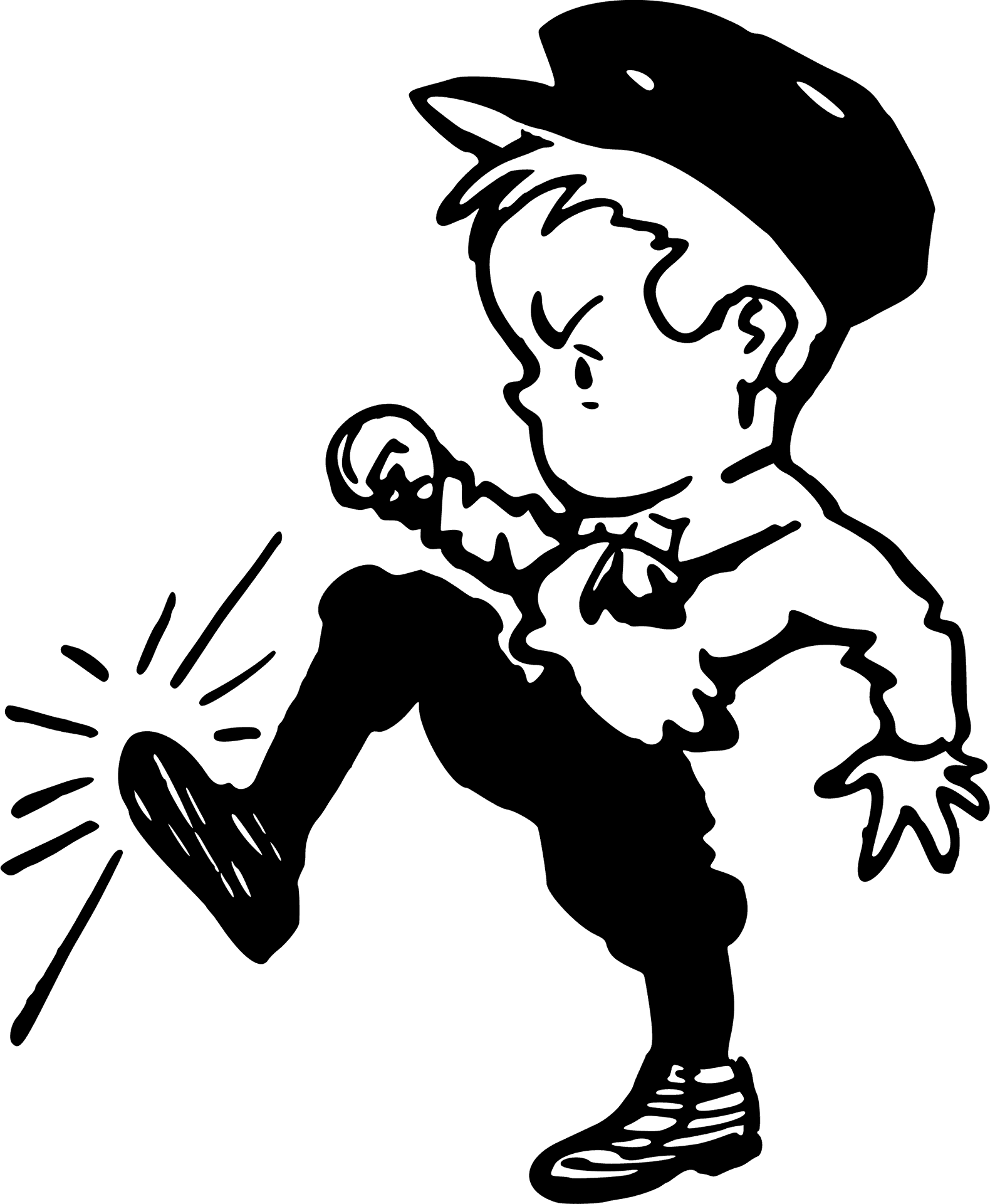 Cartoon Boy Kicking PNG Image