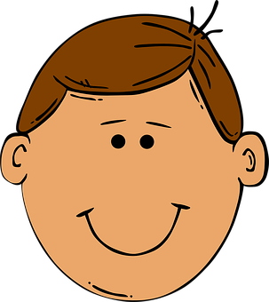 Cartoon Boy Smiling Headshot PNG Image