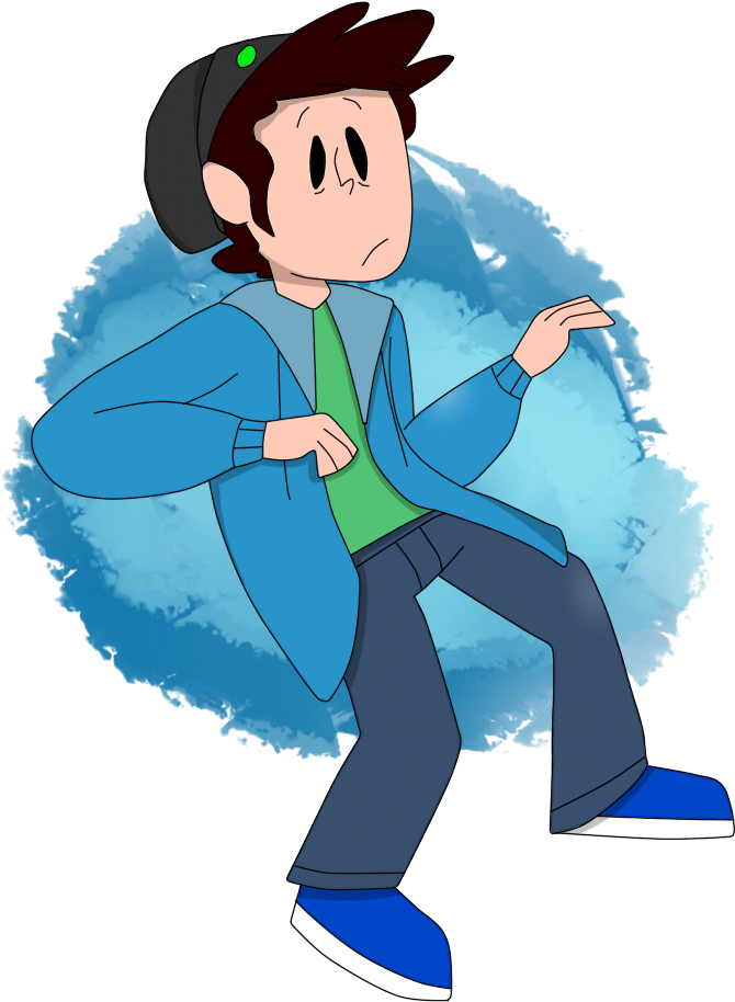 Cartoon Boy Walking Casually PNG Image