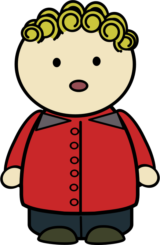 Cartoon Boyin Red Shirt PNG Image