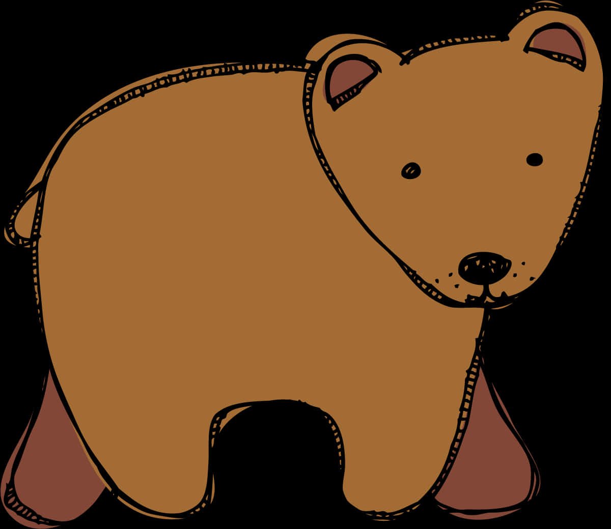 Cartoon Brown Bear Illustration PNG Image