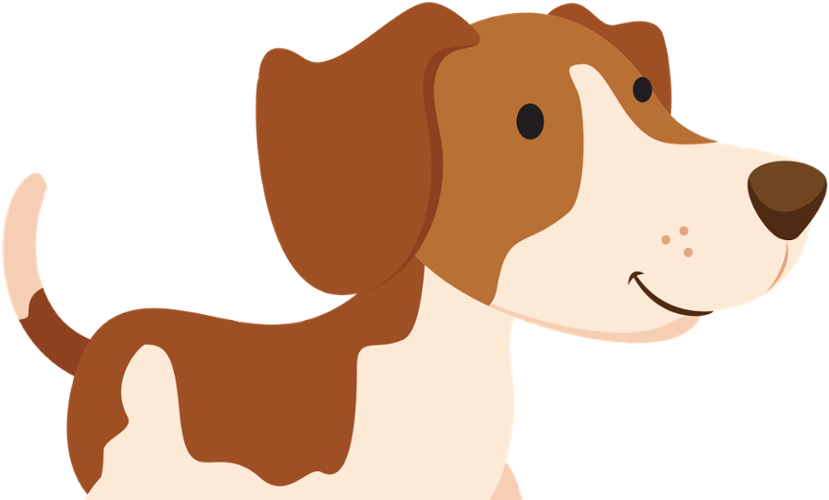 Cartoon Brownand White Dog PNG Image