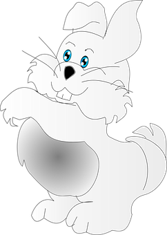 Cartoon Bunny Black Background PNG Image