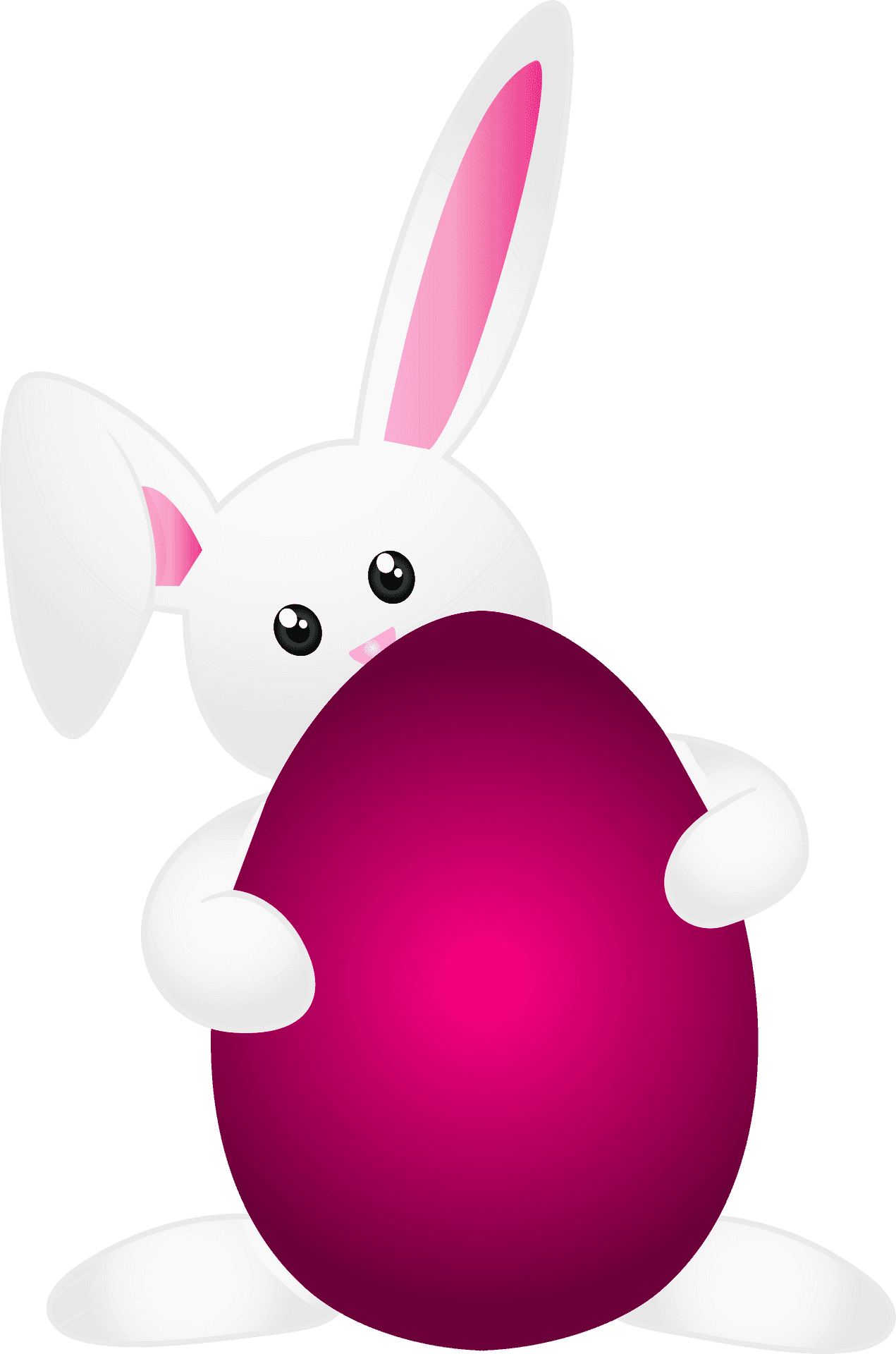 Cartoon Bunny Holding Easter Egg PNG Image