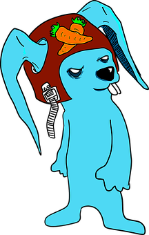 Cartoon Bunnyin Hat PNG Image