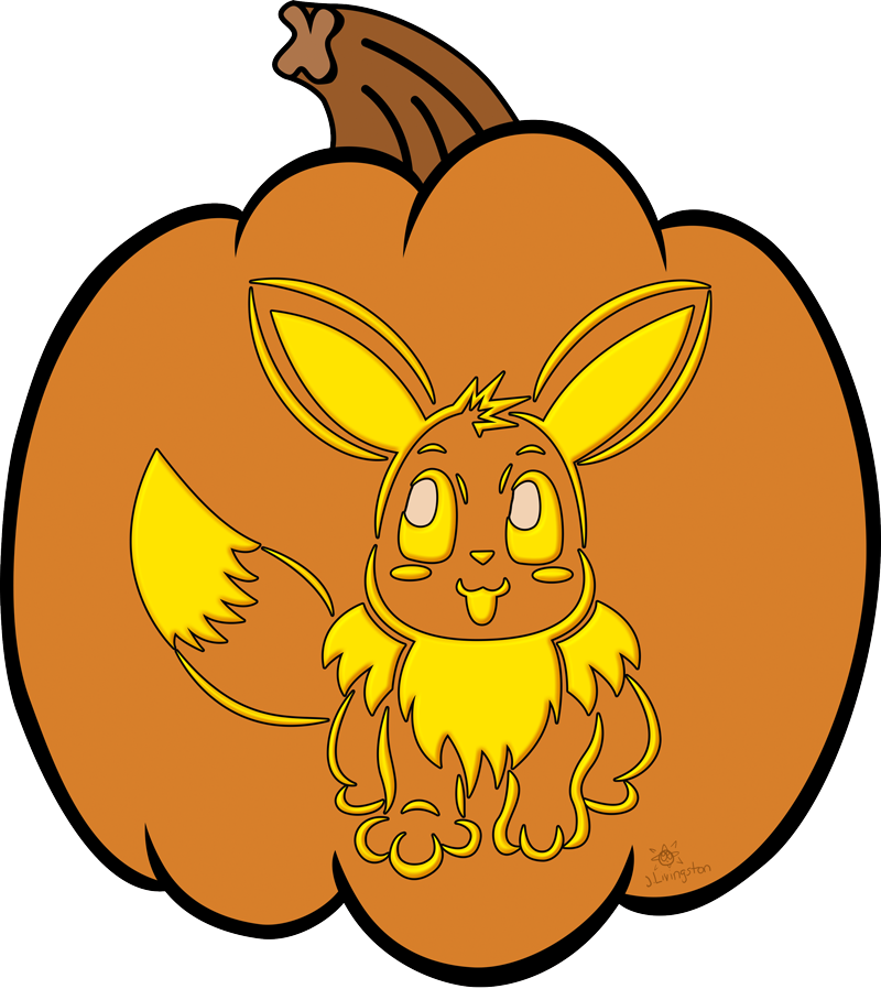 Cartoon Bunnyon Pumpkin Graphic PNG Image