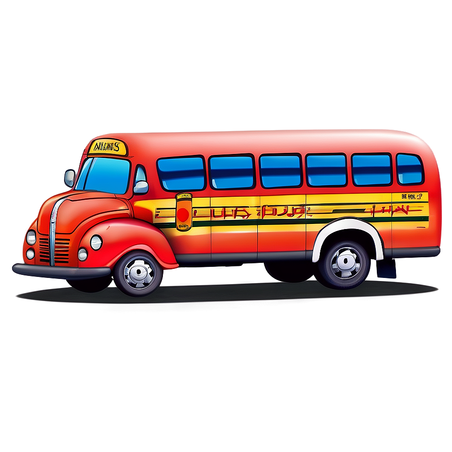 Cartoon Bus And Driver Png Pfm PNG Image