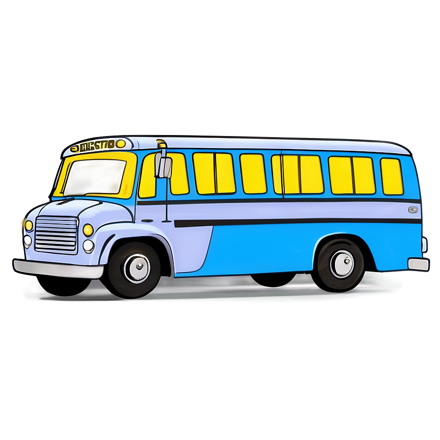 Cartoon Bus In Countryside Png Rth97 PNG Image