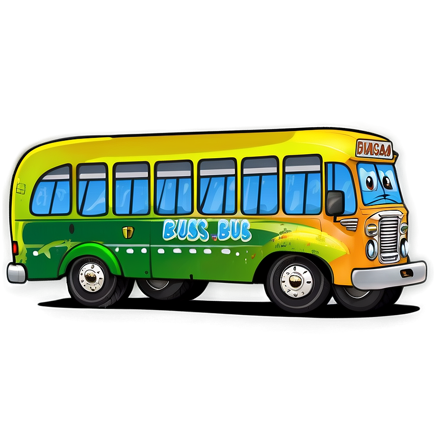 Cartoon Bus On Field Trip Png Huy PNG Image