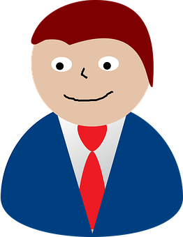 Cartoon Businessman Portrait PNG Image