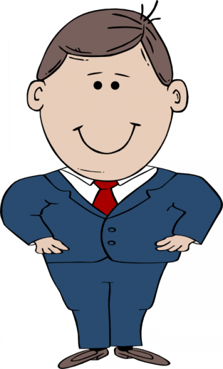 Cartoon Businessman Smiling.png PNG Image