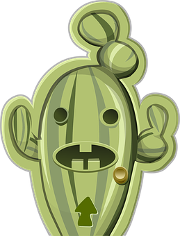 Cartoon Cactus Character PNG Image