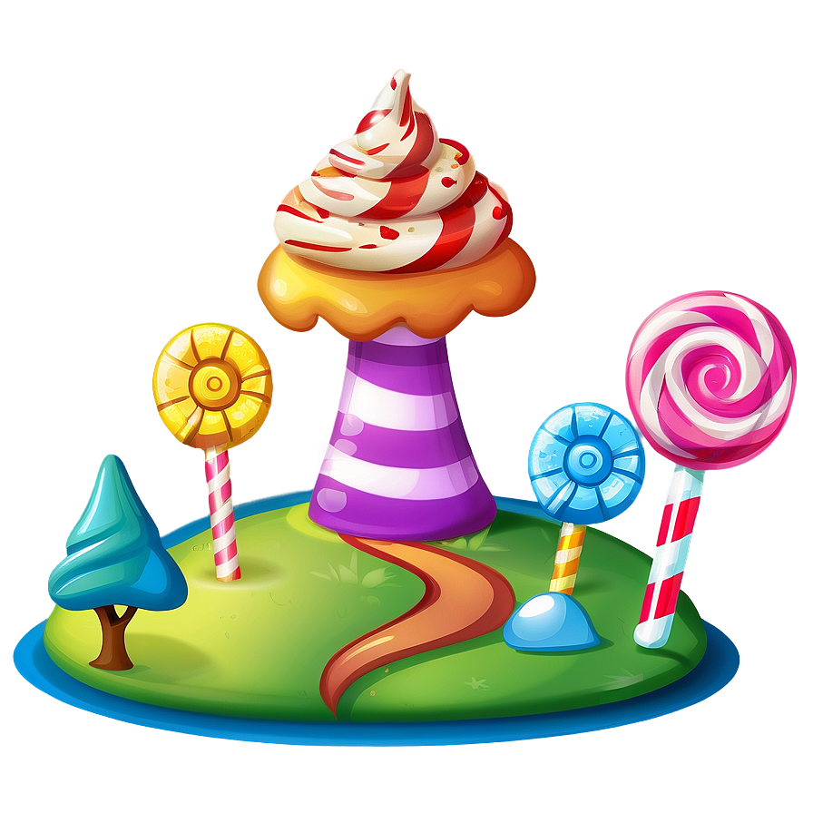 Cartoon Candy Land Scene Png 06202024 PNG Image