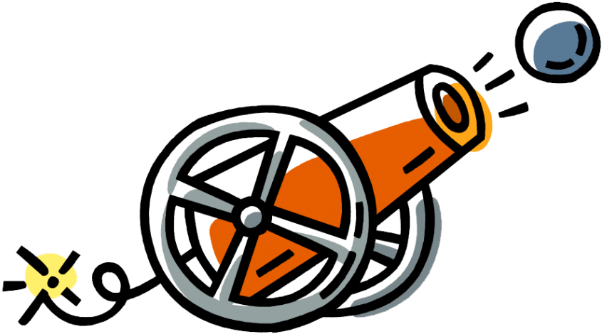 Cartoon Cannon Firing PNG Image