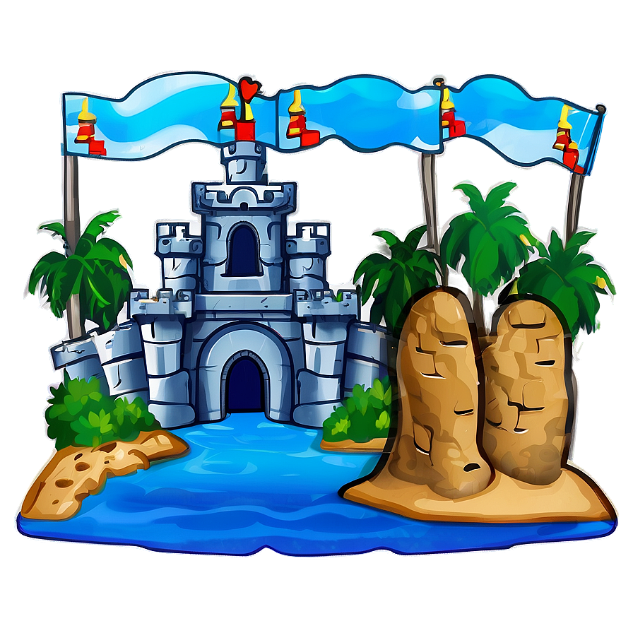 Cartoon Castle By The Sea Png Vgr99 PNG Image