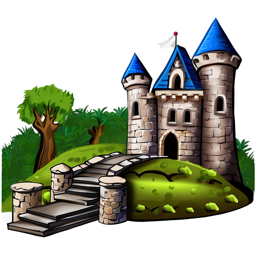 Cartoon Castle Drawing Png Vfv48 PNG Image