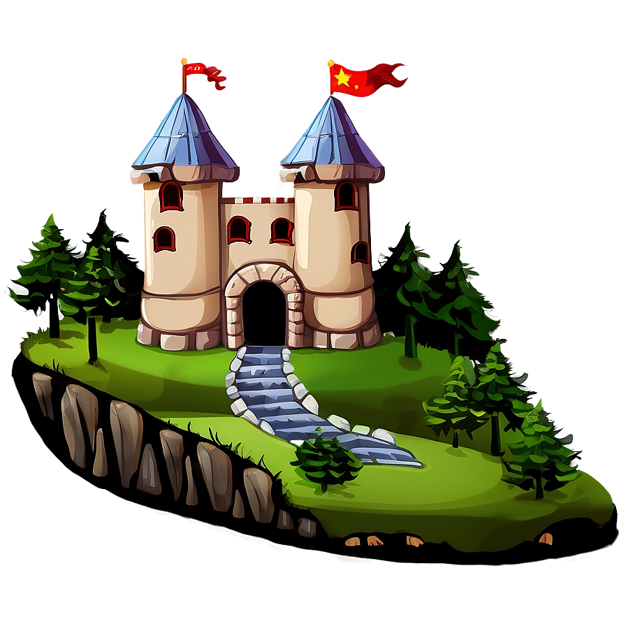 Cartoon Castle On Hill Png 06262024 PNG Image