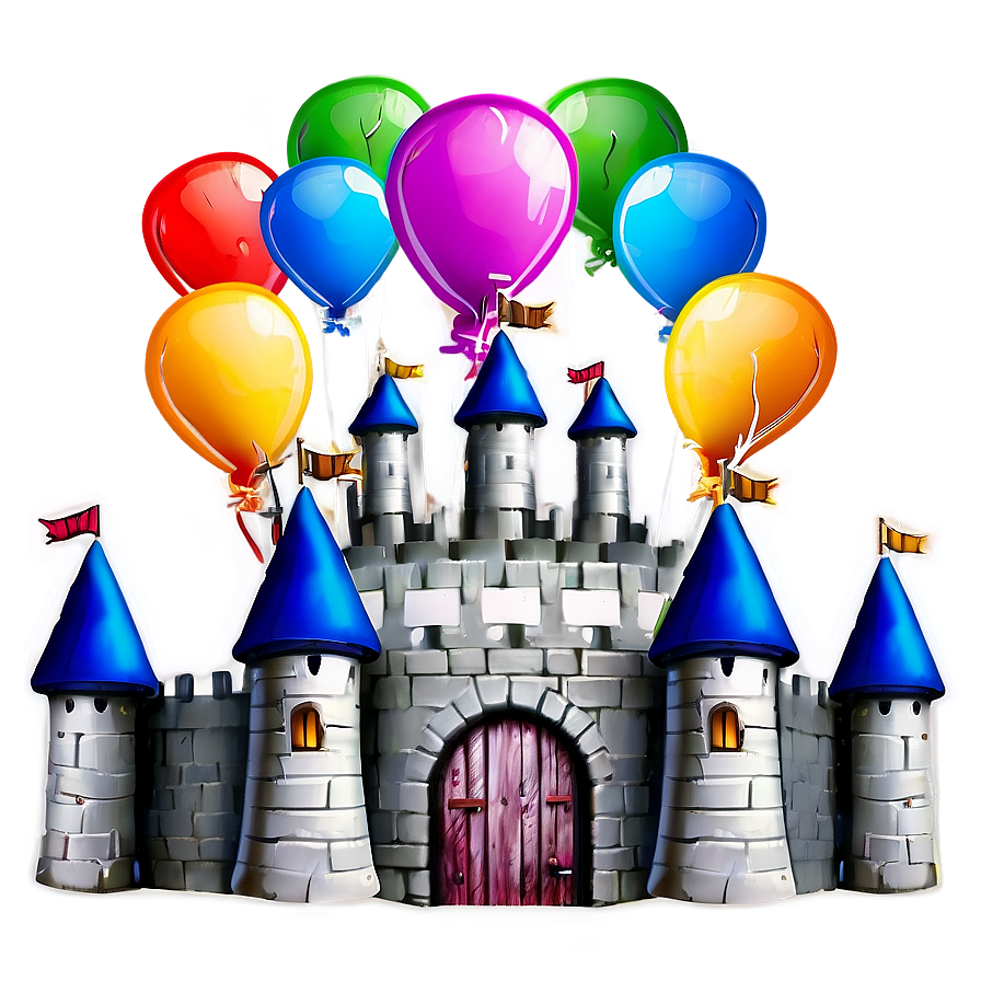 Cartoon Castle With Balloons Png 06262024 PNG Image