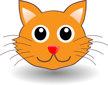 Cartoon Cat Face Illustration PNG Image