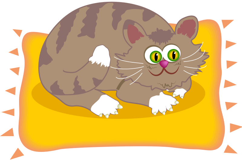 Cartoon Cat Restingon Pillow PNG Image