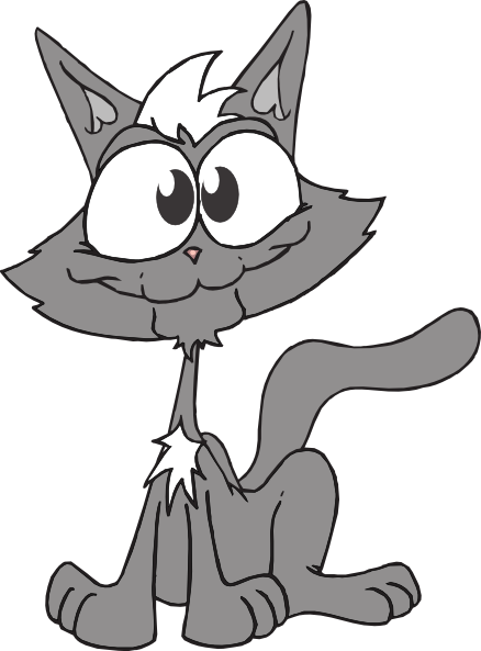 Cartoon Cat Sitting Funny Expression PNG Image