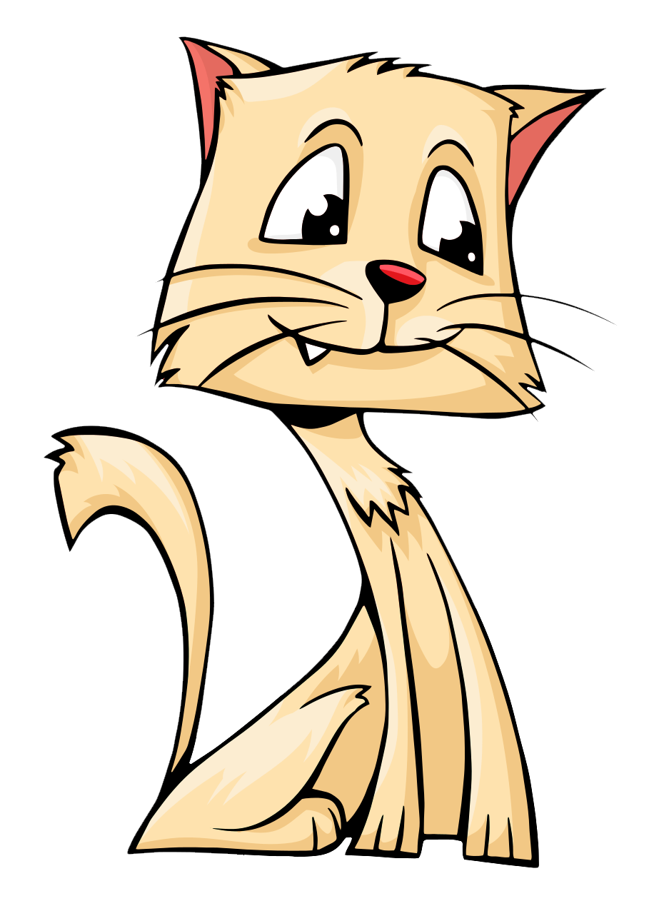 Cartoon Cat Smiling Vector PNG Image