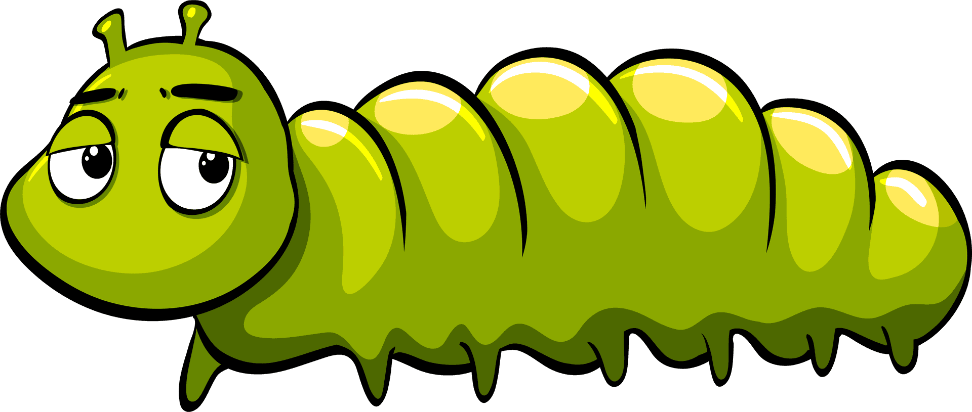 Cartoon Caterpillar Character PNG Image