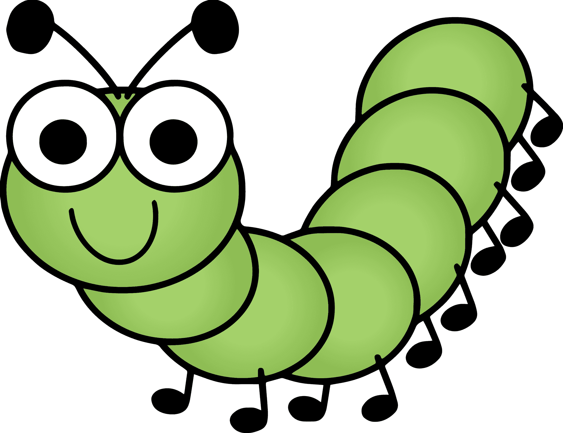 Cartoon Caterpillar Smiling.png PNG Image