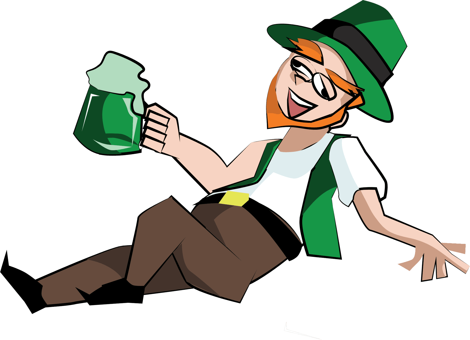 Cartoon Celebration Green Beer PNG Image