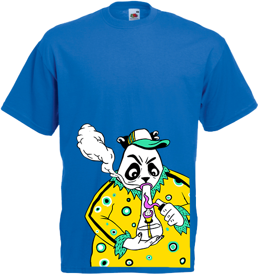 Cartoon Character Smoking T Shirt Design PNG Image