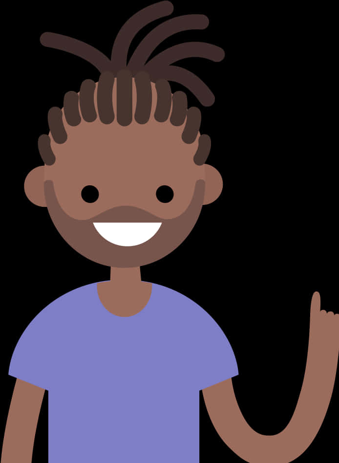 Cartoon Character With Dreads PNG Image