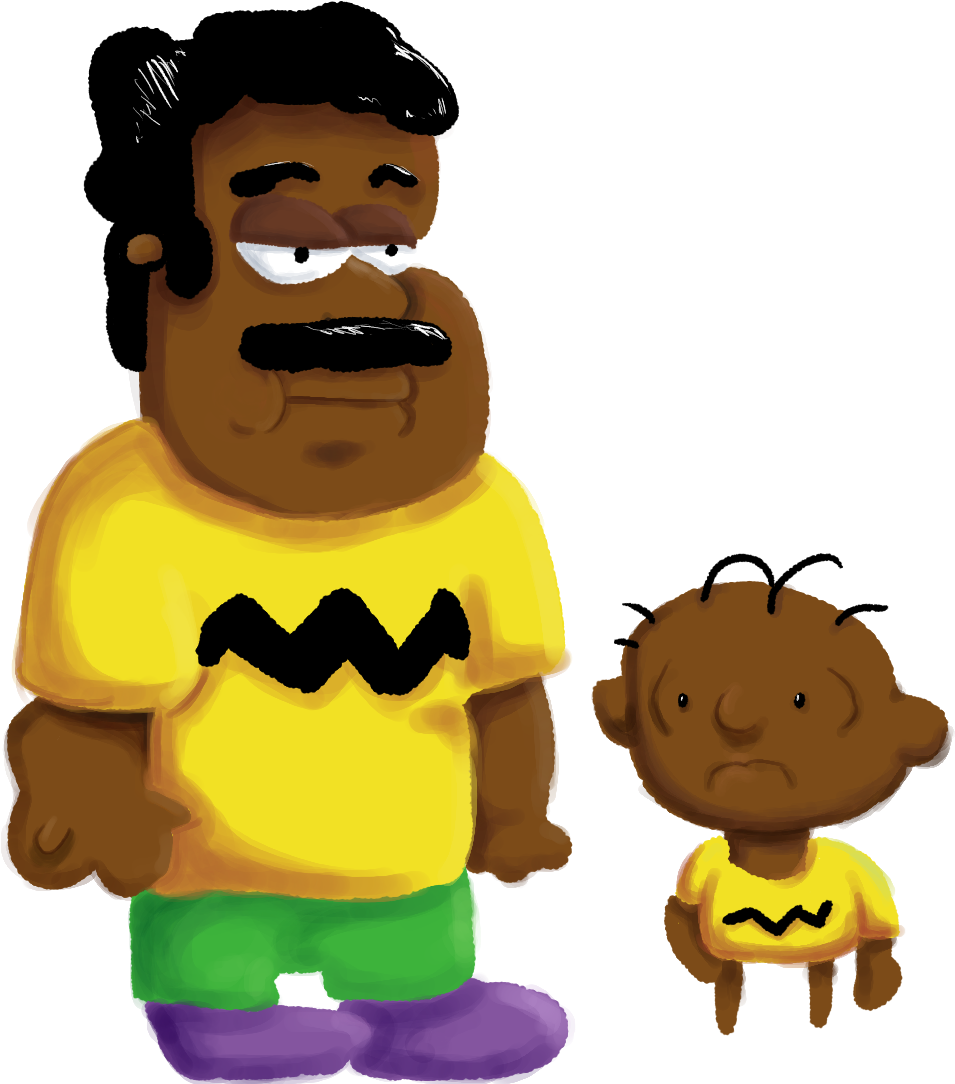 Cartoon Characters Yellow Shirts PNG Image