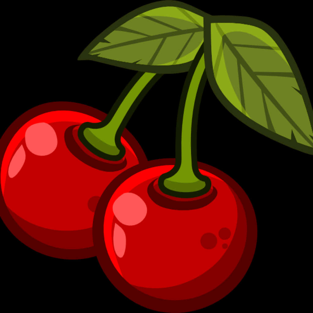 Cartoon Cherries Illustration PNG Image