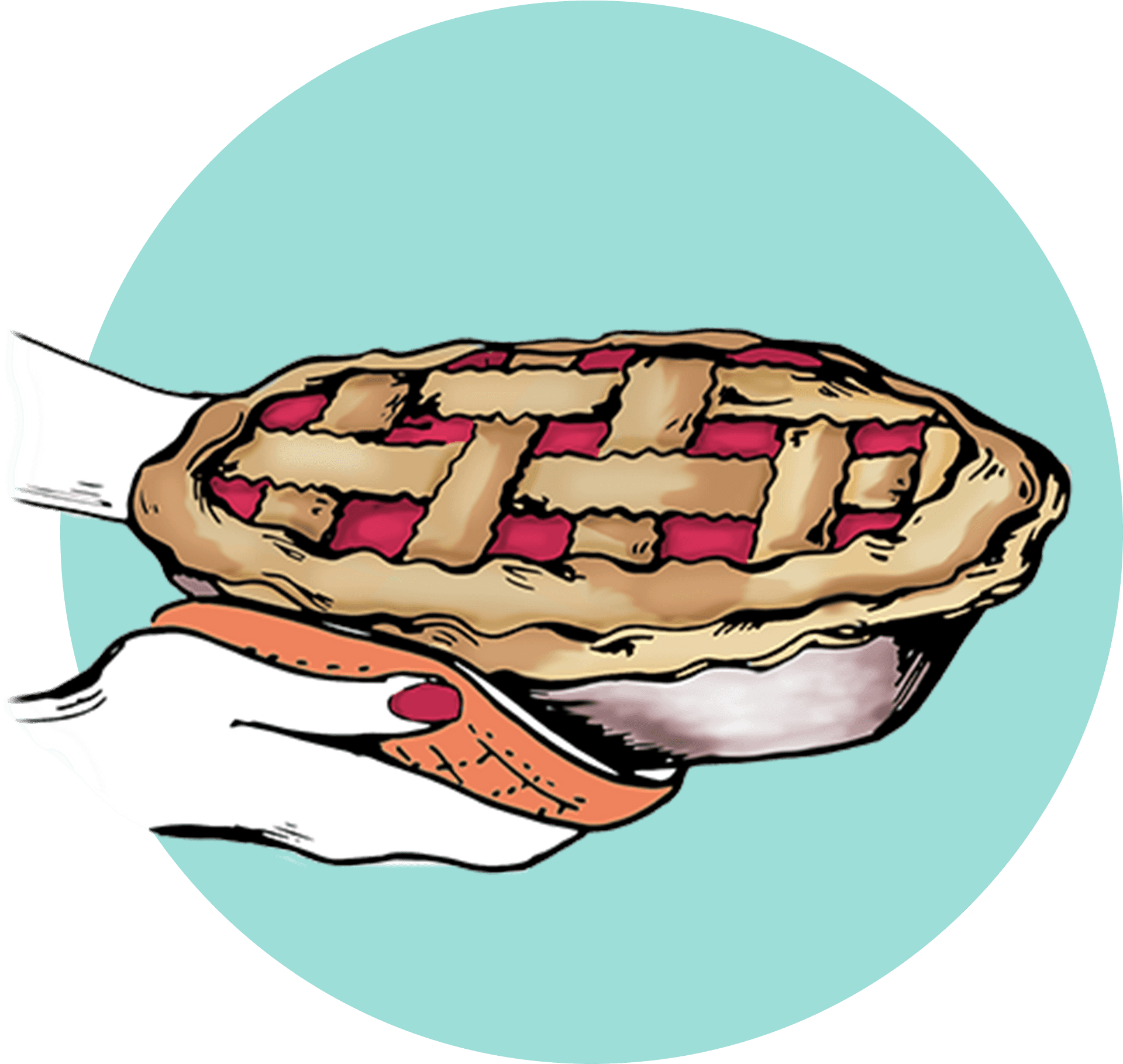 Cartoon Cherry Piein Hand PNG Image